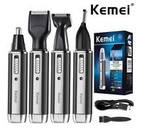 Kemei 4 in 1 trimmer per uomo Trimmer elettrico per naso e orecchie Trimmer ricaricabile per capelli Barba Naso e orecchie Set per toelettatura