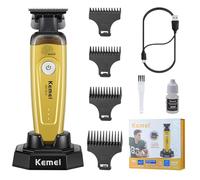 KEMEI 90-5 Tagliacapelli e barba da uomo, Zero Gap Trimmer con lama DLC e base di ricarica, 7500 giri/min trimmer cordless per barbieri