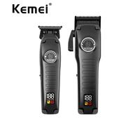 Kemei Barbiere Professionale Dissolvenza Clippers 0mm Zero Gapped Edgers Tagliacapelli Elettrico Uomo Testa Calva Finitura Macchina per tagliare i capelli