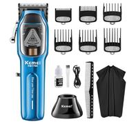 KEMEI KM-1763 - Tagliacapelli professionale da uomo, kit per tagliare i capelli e la barba, tagliacapelli regolabile con USB ricaricabile