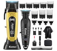 KEMEI KM-90-4, KM-2293 KM-2293 - Tagliacapelli professionale e tagliacapelli da uomo, senza fili, con ricarica USB, KM-90-4, KM-2293