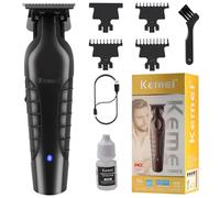KEMEI PG2299 Tagliacapelli Professionale da Uomo, Kit di Taglio per Capelli Senza Fili, Tagliabarba Zero Gapped, Tagliacapelli da Barbiere con Lama a T e Ricaricabile USB, Regali per la Festa del Papà