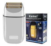 Kemei Rasoio elettrico a doppia lamina in metallo senza fili per gli uomini Chiudi rasoi elettrici, Tipo-C ricaricabile per rasatura bagnata/secca