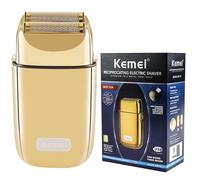 Kemei Rasoio elettrico a doppio rasoio elettrico in metallo senza fili per gli uomini Chiudere Rasoi elettrici, Tipo-C Ricaricabile per rasatura bagnata/asciutta