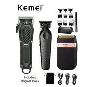 ️ Kemei Set di 3 Tagliacapelli e Rasoi Elettrici Regolatori Professionali ️