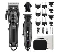 KEMEI Set di tagliacapelli professionali da uomo, kit tagliacapelli e tagliacapelli ricaricabili senza fili, per tagliare i capelli, regali per uomini