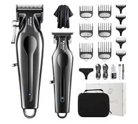 KEMEI Set di tagliacapelli professionali da uomo, tagliacapelli per taglio capelli, kit tagliacapelli ricaricabile senza fili, tagliacapelli, strumenti per tagliare i capelli, display a LED, regali