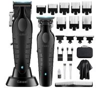 KEMEI Set Tagliacapelli Professionale Senza Fili per Uomo, Kit per Taglia Capelli e Regola Barba, Tagliacapelli Elettrico per Barbiere, Tagliacapelli con Lama a T per Uomo