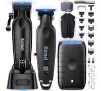 KEMEI Tagliacapelli professionale per uomo, tagliacapelli da barbiere e kit da taglio, rasoio a lamina per uomo KM-2293 nero, KM-PG2290D, KM-T95