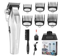 KEMEI Tagliacapelli professionale, senza fili, per uomini e barbieri, 9100 giri/min, per tagliare i capelli, con corpo in metallo e lame DLC KM-1798
