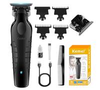 KEMEI Tagliacapelli professionale senza fili per uomo, tagliacapelli a T Blade Zero Gapped, tagliacapelli da barbiere ricaricabile, KM-2299