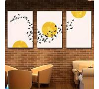 KEMEIQI 3 pezzi di tessuto artistico, adatti a qualsiasi spazio della tua casa, che mettono in mostra un design geometrico astratto e una decorazione minimalista (40 * 60x3cm/senza cornice)