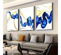 KEMEIQI Combinazione di 3 tele artistiche, adatte per decorazioni murali uniche in qualsiasi ambiente, tra cui arte astratta e arte geometrica (70x110cmx3/senza cornice)