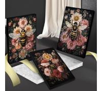 KEMEIQI Dark Academia Wild Forest Bee Flower Bumblebee Gothic Vintage Poster Stampe Tela Pittura Immagine da Parete per Arredamento Camera 70x100cmx3 Senza Cornice