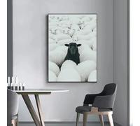 KEMEIQI Poster su tela Black Sheep, decorazione artistica in stile retrò classico, decorazione da appendere alla parete, opera d'arte dipinta, decorazione artistica per la casa (30x50 cm)