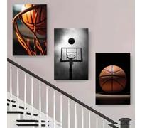 KEMEIQI Quadro su tela a tema basket, stampa ad alta definizione, serie sportiva, decorazione da parete per la casa, moderno e minimalista (80x160cmx3/senza cornice)
