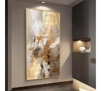 KEMEIQI Quadro su tela astratto di lusso, elegante decorazione per la casa, per camera da letto, soggiorno, sala da pranzo, decorazione da appendere in verticale, 55x110 cm, senza cornice.