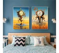KEMEIQI Salvador Dali Capolavoro d'arte classica Poster su tela Pittura astratta strana Quadri da parete per l'arredamento del soggiorno 30x50cmx2 senza cornice