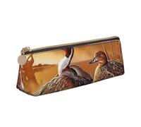 KemEng Anatra Codone, Astuccio portapenne triangolare Astuccio portapenne portatile in pelle con cerniera Astuccio porta cosmetici