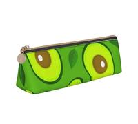 KemEng Avocado Su Cibi E Bevande Verdi, Astuccio portapenne triangolare Astuccio portapenne portatile in pelle con cerniera Astuccio porta cosmetici