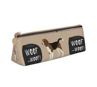 KemEng Bau Beagle, Astuccio portapenne triangolare Astuccio portapenne portatile in pelle con cerniera Astuccio porta cosmetici