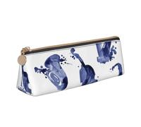 KemEng Blues Sassofono Pianoforte Violoncello Basso, Astuccio portapenne triangolare Astuccio portapenne portatile in pelle con cerniera Astuccio porta cosmetici