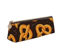 KemEng Ciambellina salata del fumetto, Astuccio portapenne triangolare Astuccio portapenne portatile in pelle con cerniera Astuccio porta cosmetici