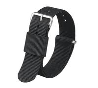 KemEng Cinghia di orologio in nylon da 16-22mm di orologi di sostituzione, Argento nero, 17mm
