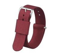 KemEng Cinghia di orologio in nylon da 16-22mm di orologi di sostituzione, Argento rosso, 10mm