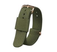 KemEng Cinghia di orologio in nylon da 16-22mm di orologi di sostituzione, Oro verde dell'esercito, 22mm