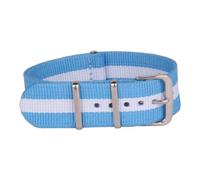 KemEng Cinghia di orologio NATO 18/22/22/24mm Nylon Watch Bands, Bianco azzurro, 20mm