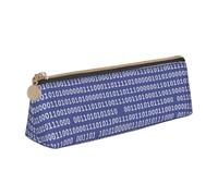 KemEng Codice computer binario programmatore viola, Astuccio portapenne triangolare Astuccio portapenne portatile in pelle con cerniera Astuccio porta cosmetici