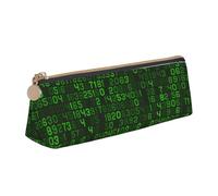 KemEng Codice computer decimale verde del programmatore, Astuccio portapenne triangolare Astuccio portapenne portatile in pelle con cerniera Astuccio porta cosmetici