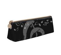 KemEng Cuore della nota musicale, Astuccio portapenne triangolare Astuccio portapenne portatile in pelle con cerniera Astuccio porta cosmetici