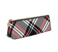 KemEng Cuori scozzesi di San Valentino, Astuccio portapenne triangolare Astuccio portapenne portatile in pelle con cerniera Astuccio porta cosmetici