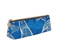 KemEng Delfino magico, Astuccio portapenne triangolare Astuccio portapenne portatile in pelle con cerniera Astuccio porta cosmetici