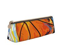 KemEng Divertimento di schizzo colorato di basket stampato, Astuccio portapenne triangolare Astuccio portapenne portatile in pelle con cerniera Astuccio porta cosmetici