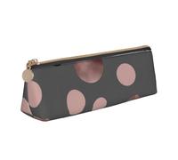 KemEng Eleganti cerchi neri finti rosa, Astuccio portapenne triangolare Astuccio portapenne portatile in pelle con cerniera Astuccio porta cosmetici