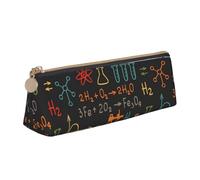 KemEng Esperimento di equazioni di chimica educativa, Astuccio portapenne triangolare Astuccio portapenne portatile in pelle con cerniera Astuccio porta cosmetici