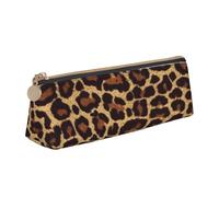 KemEng Fantastico ghepardo leopardo, Astuccio portapenne triangolare Astuccio portapenne portatile in pelle con cerniera Astuccio porta cosmetici