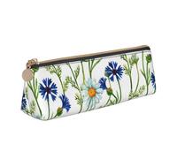 KemEng Fiordalisi di camomille dell'acquerello, Astuccio portapenne triangolare Astuccio portapenne portatile in pelle con cerniera Astuccio porta cosmetici