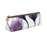 KemEng Fiori di lavanda viola speranza, Astuccio portapenne triangolare Astuccio portapenne portatile in pelle con cerniera Astuccio porta cosmetici