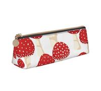 KemEng Funghi rossi dell'agarico di mosca, Astuccio portapenne triangolare Astuccio portapenne portatile in pelle con cerniera Astuccio porta cosmetici