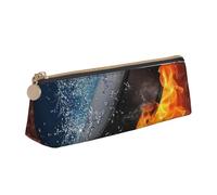 KemEng Fuoco dell'hockey su ghiaccio, Astuccio portapenne triangolare Astuccio portapenne portatile in pelle con cerniera Astuccio porta cosmetici