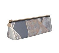 KemEng Geo Oro Rosa, Astuccio portapenne triangolare Astuccio portapenne portatile in pelle con cerniera Astuccio porta cosmetici