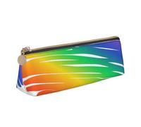 KemEng Impostare le bandiere colorate del concetto Gay Pride Lgbt, Astuccio portapenne triangolare Astuccio portapenne portatile in pelle con cerniera Astuccio porta cosmetici