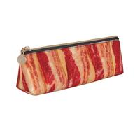 KemEng Lastre di pancetta, Astuccio portapenne triangolare Astuccio portapenne portatile in pelle con cerniera Astuccio porta cosmetici