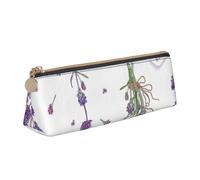 KemEng Lavande Sulla Provenza Colorata D'epoca, Astuccio portapenne triangolare Astuccio portapenne portatile in pelle con cerniera Astuccio porta cosmetici
