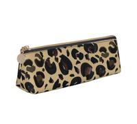 KemEng Leopardo dell'acquerello, Astuccio portapenne triangolare Astuccio portapenne portatile in pelle con cerniera Astuccio porta cosmetici