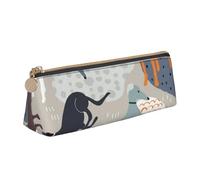 KemEng Levrieri carini, Astuccio portapenne triangolare Astuccio portapenne portatile in pelle con cerniera Astuccio porta cosmetici